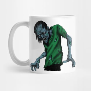 horror rainbow zombie in graveyard scary design Mug